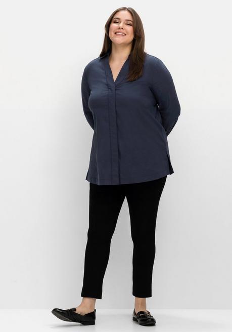 sheego Hemdbluse mit verdeckter Knopfleiste - nachtblau sheego 50% Rabatt mit kostenlosem Versand