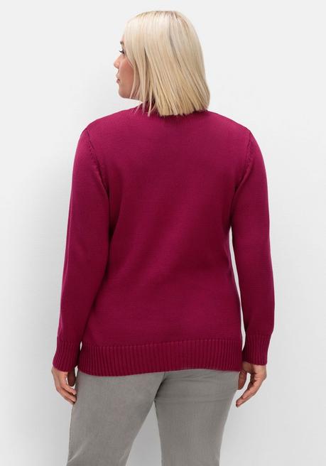 sheego Strickjacke mit V-Ausschnitt und Knöpfen, tailliert - fuchsia sheego Kostenloser Versand international