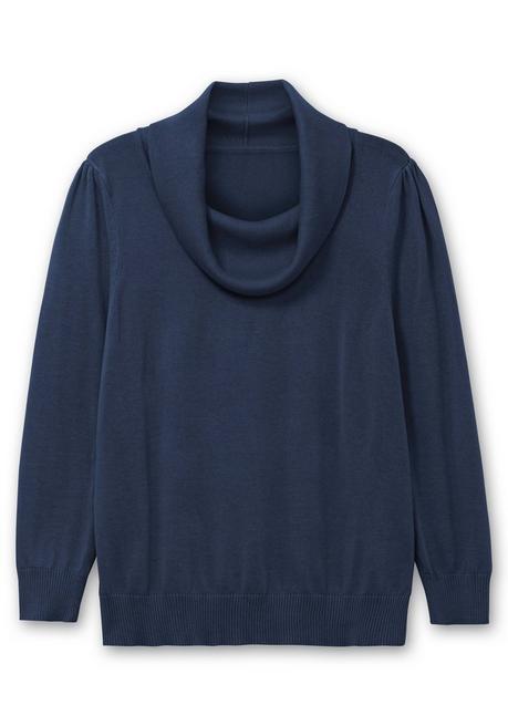 sheego Pullover mit weitem Wasserfall-Rollkragen - marine sheego Black Friday Preise