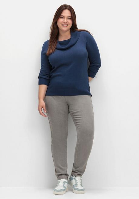 sheego Pullover mit weitem Wasserfall-Rollkragen - marine sheego Black Friday Preise