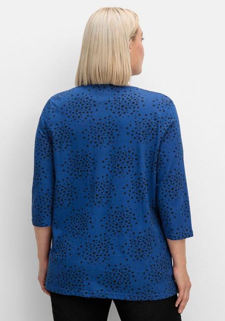 sheego 3/4-Arm-Shirt mit Konfetti-Print - blau gemustert sheego 2025