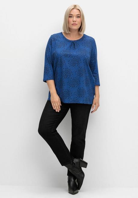 sheego 3/4-Arm-Shirt mit Konfetti-Print - blau gemustert sheego 2025