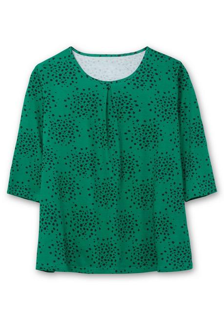 sheego 3/4-Arm-Shirt mit Konfetti-Print - tiefgrün gemustert sheego Online