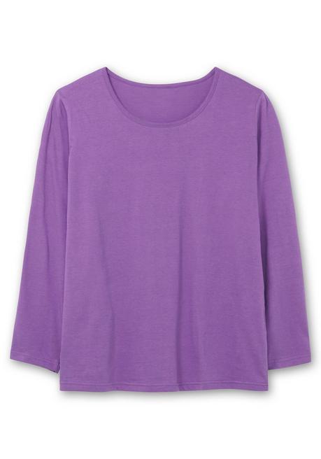 sheego Langarmshirt mit Rundhalsausschnitt, aus Baumwolle - lila sheego Angebote