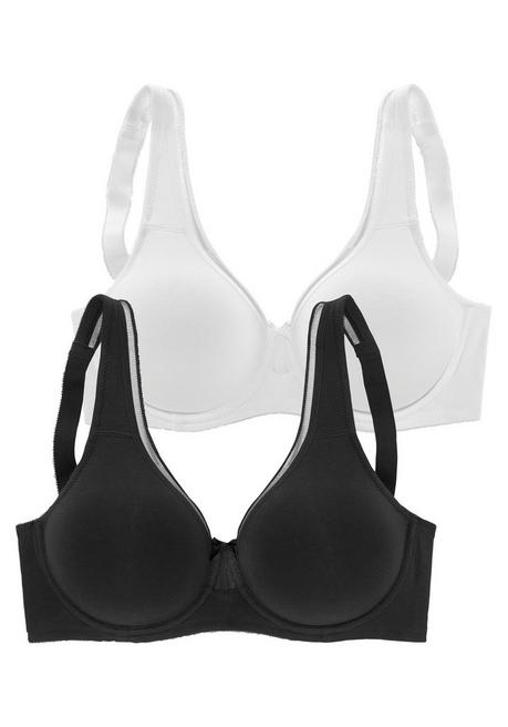PETITE FLEUR Doppelpack Minimizer-BHs - weiß+schwarz sheego Meist gekauft
