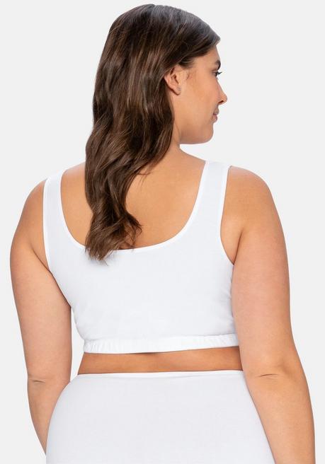 sheego BH ohne Bügel in Bustier-Form, mit Spitzenborte - weiß sheego Günstig kaufen
