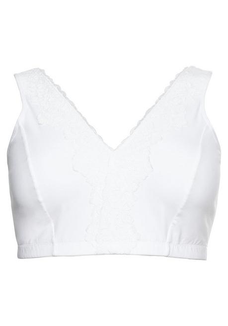 sheego BH ohne Bügel in Bustier-Form, mit Spitzenborte - weiß sheego Günstig kaufen