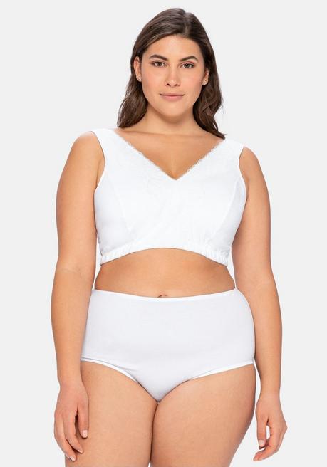 sheego BH ohne Bügel in Bustier-Form, mit Spitzenborte - weiß sheego Günstig kaufen