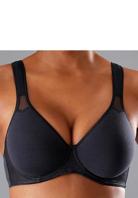 PETITE FLEUR T-Shirt-BH - weiß+schwarz sheego Vatertagsangebot
