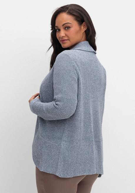 sheego Verschlusslose Strickjacke mit Schalkragen - rauchblau sheego Bis zu 65% Rabatt