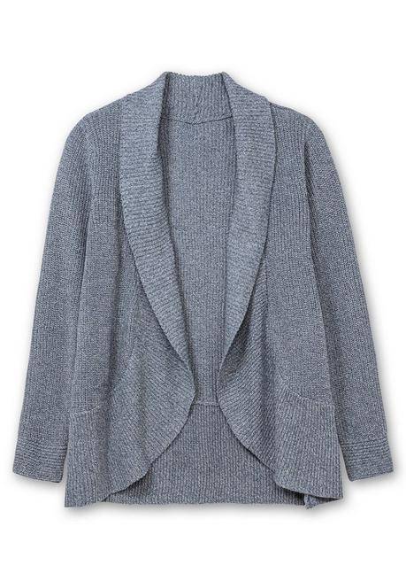 sheego Verschlusslose Strickjacke mit Schalkragen - rauchblau sheego Bis zu 65% Rabatt
