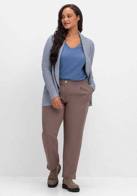 sheego Verschlusslose Strickjacke mit Schalkragen - rauchblau sheego Bis zu 65% Rabatt