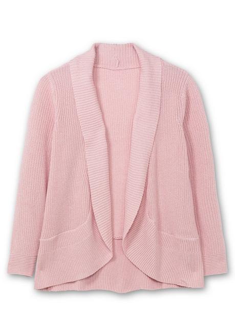 sheego Verschlusslose Strickjacke mit Schalkragen - rosenquartz sheego Sonderangebot der Fabrik