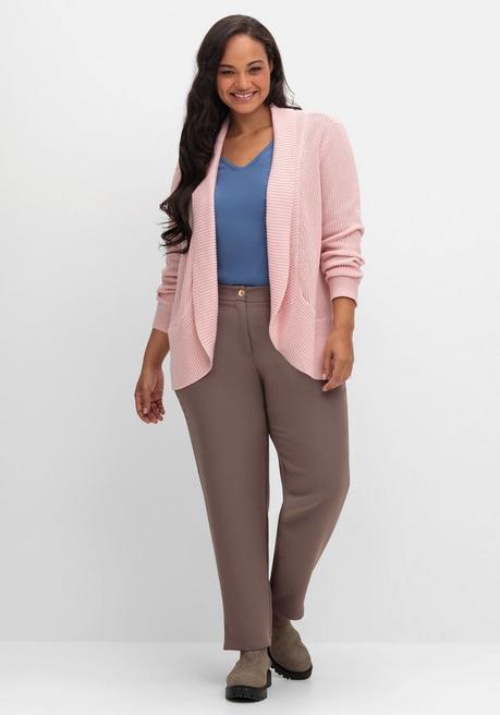 sheego Verschlusslose Strickjacke mit Schalkragen - rosenquartz sheego Sonderangebot der Fabrik