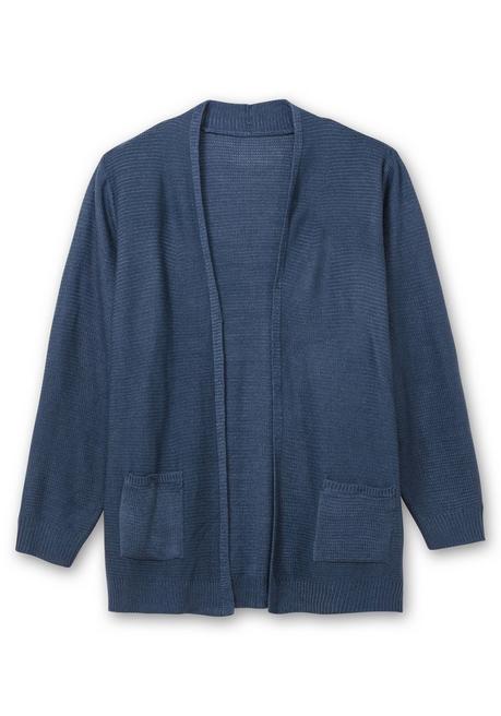 sheego Verschlusslose Strickjacke im Linksstrickmuster - rauchblau sheego Bis zu 55% Rabatt