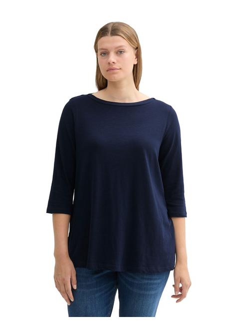 TOM TAILOR Plus 3/4-Arm-Shirt mit U-Boot-Ausschnitt - marine sheego Nur noch ein Tag übrig