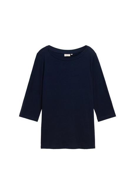 TOM TAILOR Plus 3/4-Arm-Shirt mit U-Boot-Ausschnitt - marine sheego Nur noch ein Tag übrig