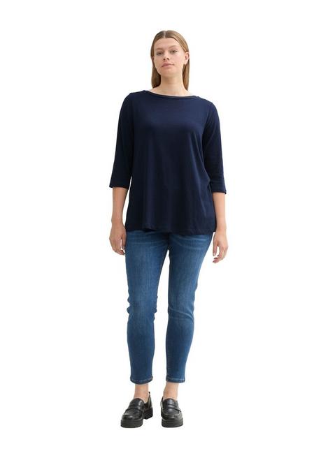 TOM TAILOR Plus 3/4-Arm-Shirt mit U-Boot-Ausschnitt - marine sheego Nur noch ein Tag übrig