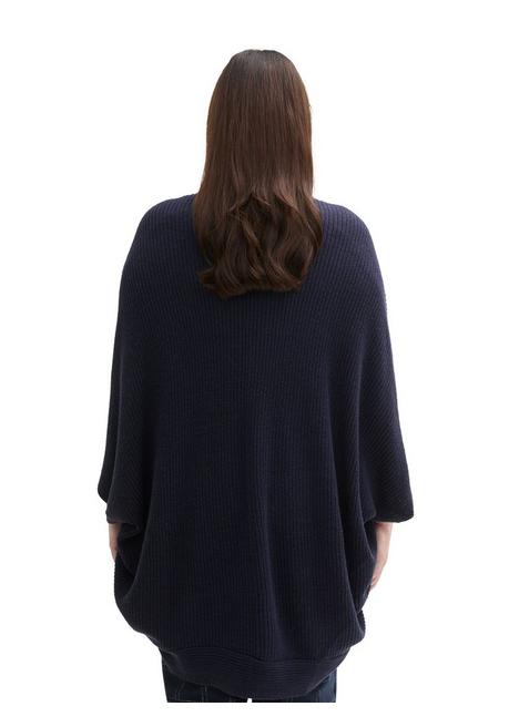 TOM TAILOR Plus Verschlussloses Strickcape in Zipfelform - marine sheego Super Rabatt