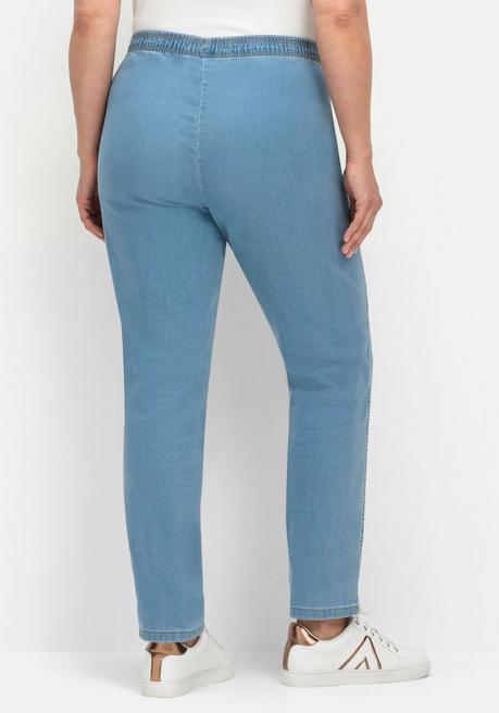 sheego Schmale Jeans mit Stretchbund, ohne Taschen - light blue Denim sheego Riesige Rabatte