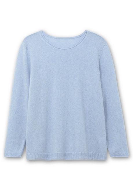 sheego Pullover aus reinem Kaschmir, mit Rollkanten - blau sheego 50% Rabatt mit kostenlosem Versand