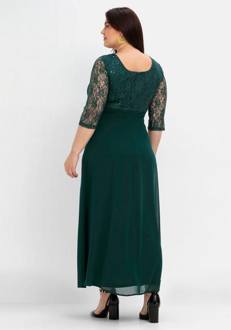 sheego Abendkleid mit floraler Spitze - tiefgrün sheego Kostenloser Versand international