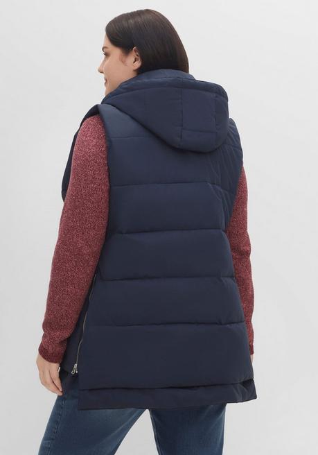sheego Lange Steppweste im Lagenlook, mit Kapuze - nachtblau sheego Black Friday Preise