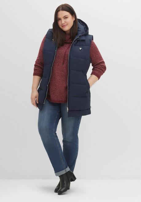 sheego Lange Steppweste im Lagenlook, mit Kapuze - nachtblau sheego Black Friday Preise