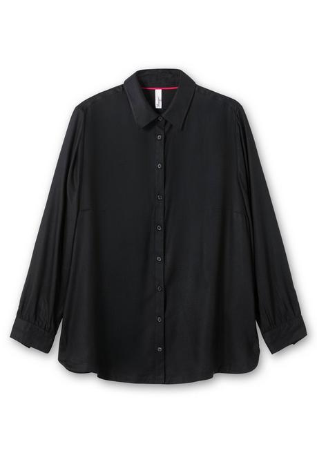 sheego Bluse aus weich fließendem Viskose-Twill - schwarz sheego Im Verkauf