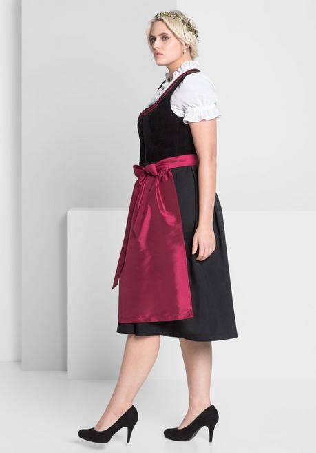 sheego Dirndl mit Schürze und Bluse 3tlg. - schwarz-rot sheego 50% Rabatt für begrenzte Zeit