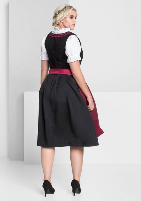 sheego Dirndl mit Schürze und Bluse 3tlg. - schwarz-rot sheego 50% Rabatt für begrenzte Zeit