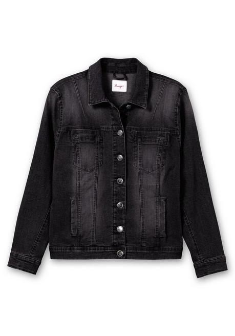 sheego Jeansjacke in leicht taillierter und verkürzter Form - black used Denim sheego Rabatte dieses Monats
