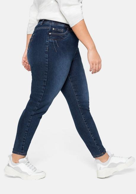 sheego Jeggings mit Gummibund und Gürtelschlaufen - dark blue Denim sheego 2025
