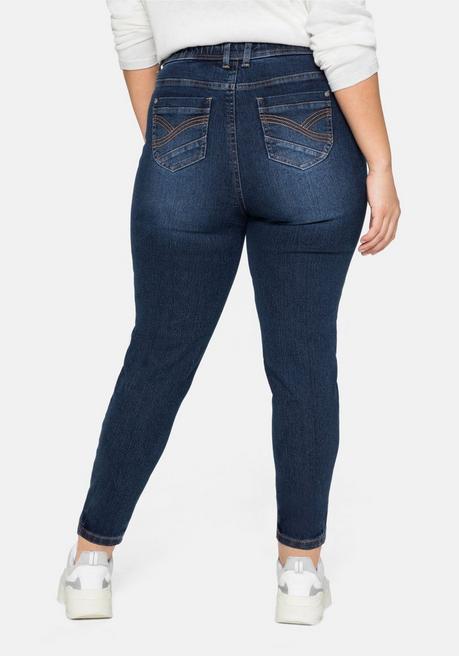 sheego Jeggings mit Gummibund und Gürtelschlaufen - dark blue Denim sheego 2025