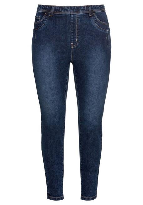 sheego Jeggings mit Gummibund und Gürtelschlaufen - dark blue Denim sheego 2025