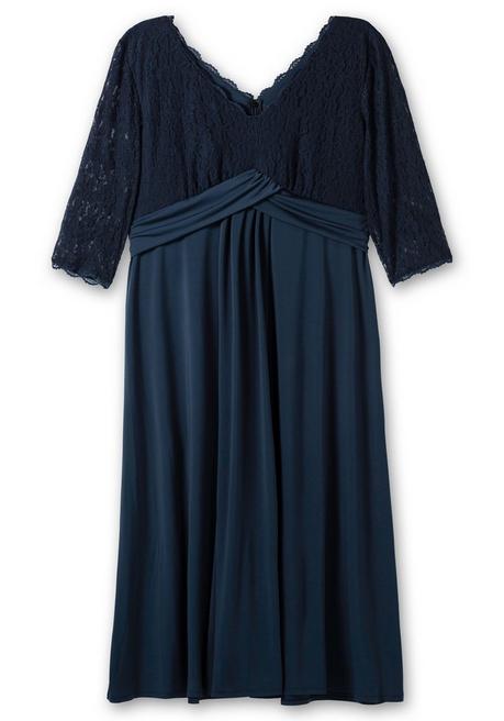 sheego Abendkleid mit Oberteil aus floraler Spitze - nachtblau sheego Online