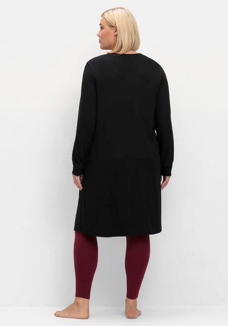 sheego Jerseykleid mit Kängurutasche, in leichter A-Linie - schwarz sheego Verkauf