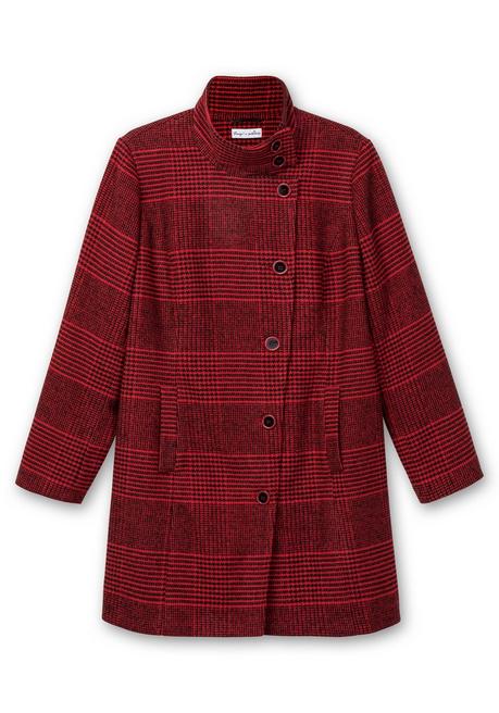 sheego by Joe Browns Karierte Jacke in Wolloptik und leichter A-Linie - schwarz-rot sheego im Angebot