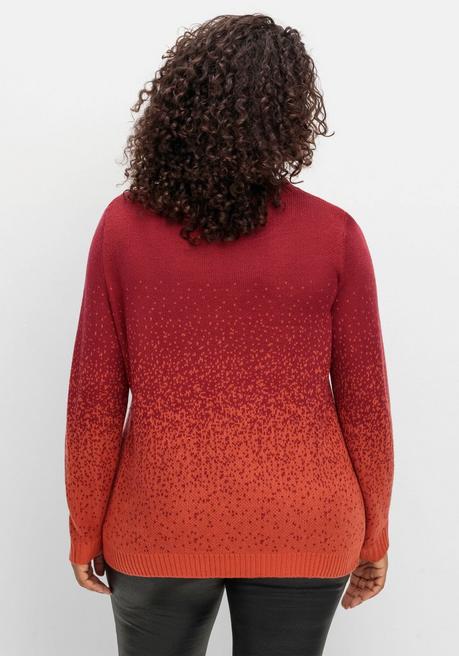 sheego Pullover im Jacquardstrick, mit Farbverlauf - rot gemustert sheego Schlussverkauf