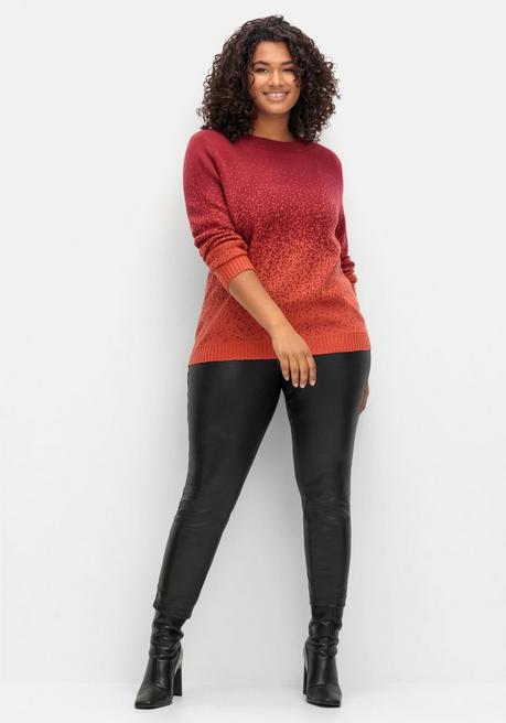 sheego Pullover im Jacquardstrick, mit Farbverlauf - rot gemustert sheego Schlussverkauf