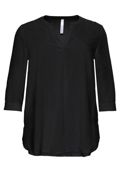 sheego Tunika mit 3/4-Arm und gerundetem Saum - schwarz sheego Limitierter Zeitrabatt