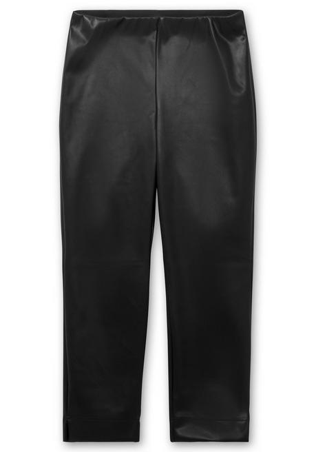 sheego x Fair Lady Schmale Hose in Lederoptik, knöchelfreie Länge - schwarz sheego Fabrik Onlineshop