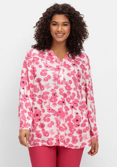 sheego Tunika mit floralem Alloverprint - magenta gemustert sheego Sonderangebot