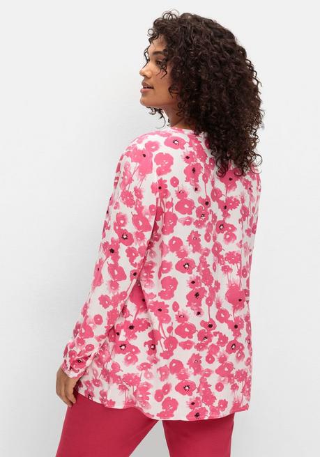 sheego Tunika mit floralem Alloverprint - magenta gemustert sheego Sonderangebot