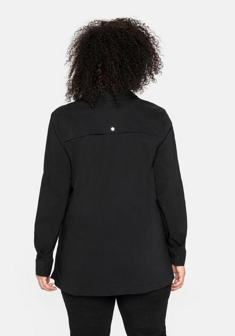 sheego Hemdbluse mit verdeckter Knopfleiste - schwarz sheego Begrenztes Angebot