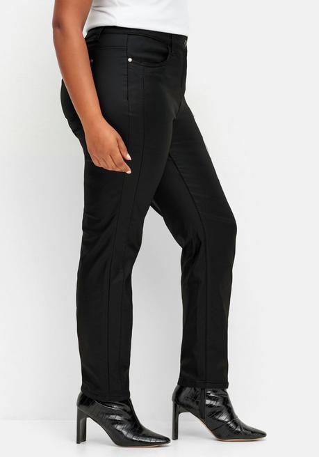 sheego Schmale beschichtete Thermohose, innen angeraut - schwarz sheego Exklusivangebot