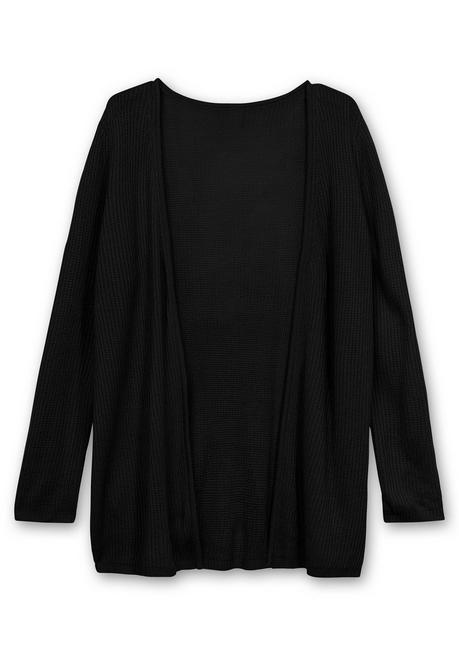 sheego Longstrickjacke in verschlussloser Form, in Rippstrick - schwarz sheego Saisonschlussverkauf