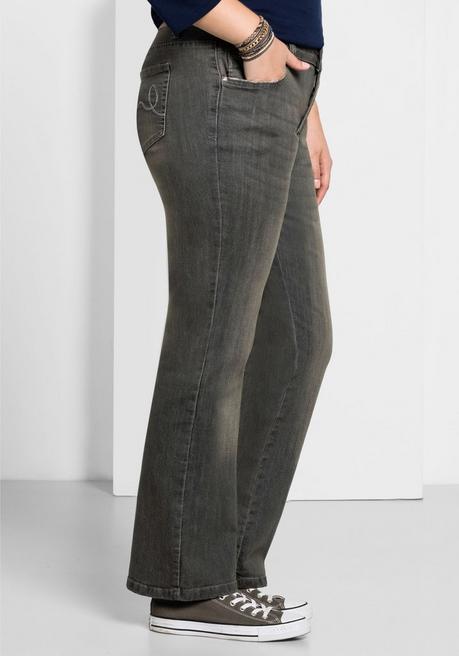 sheego Bootcut-Jeans in 5-Pocket-Form, mit Used-Effekten - grey Denim sheego Cyber Monday