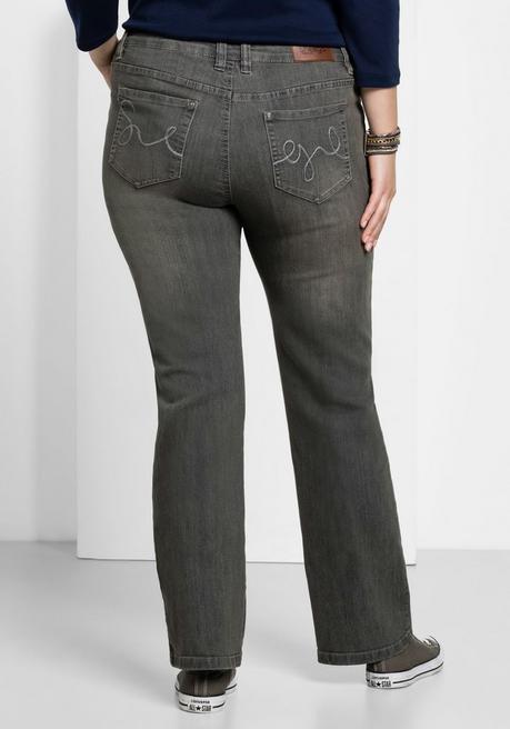 sheego Bootcut-Jeans in 5-Pocket-Form, mit Used-Effekten - grey Denim sheego Cyber Monday