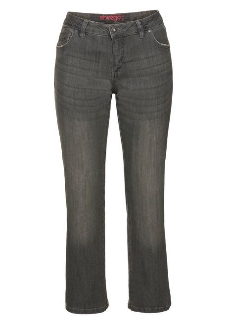 sheego Bootcut-Jeans in 5-Pocket-Form, mit Used-Effekten - grey Denim sheego Cyber Monday